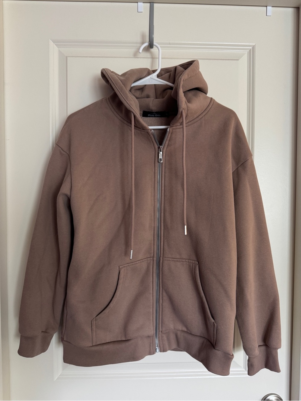 Trendy Queen Tan Full Zip Hoodie Sweatshirt S NWOT